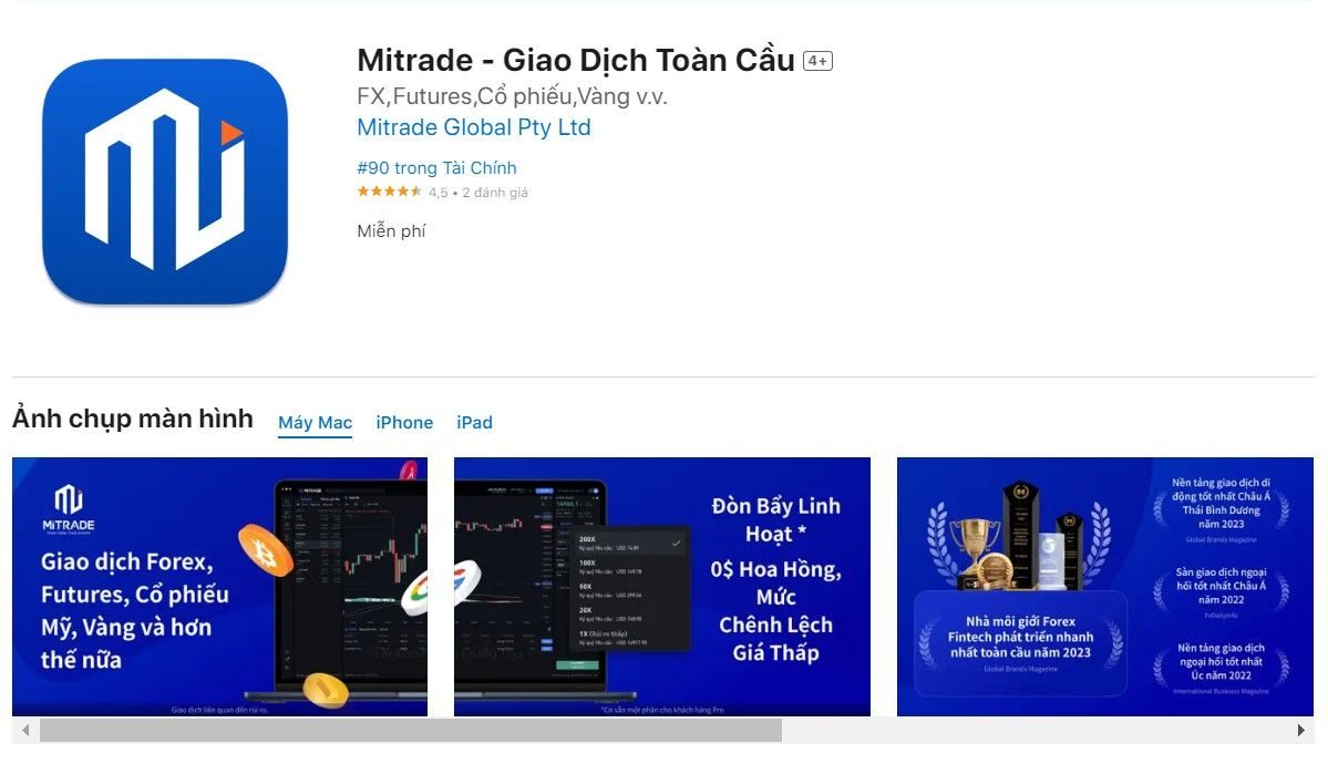 Mitrade - app theo dõi giá vàng chính xác nhất