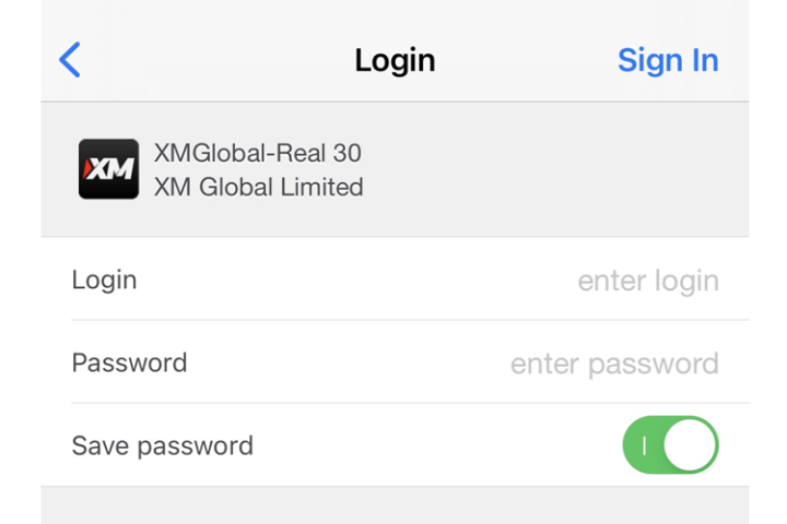 mt4 login ios / android